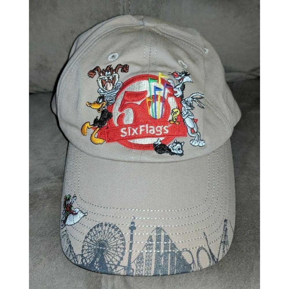 Looney Tunes Six Flags 50th Anniversary 2010 Strapback Adjustable youth Hat Cap